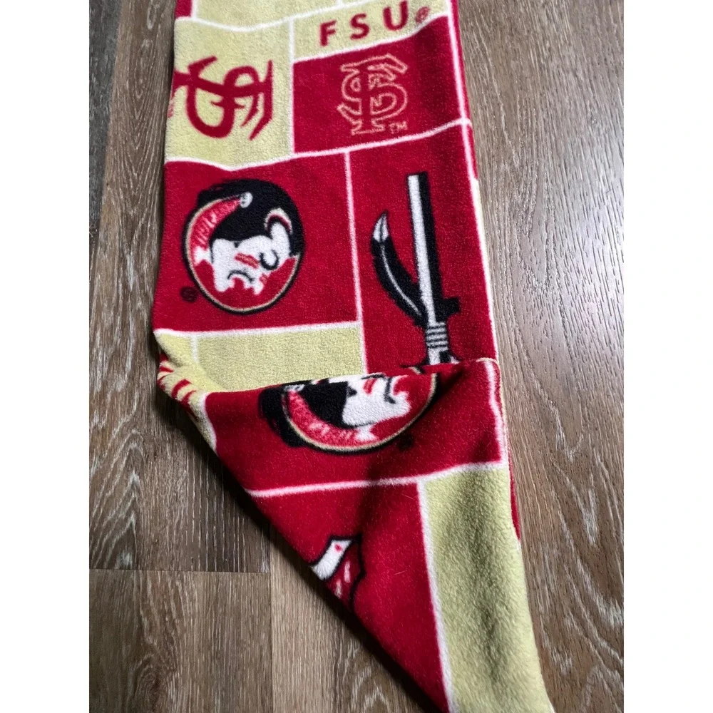 FSU Scarf Unisex Red Gold Florida State Seminoles Fleece Logo Print 60 Inch